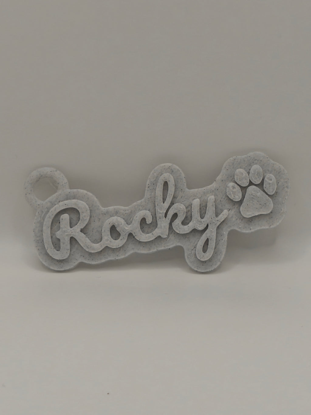 Llavero personalizado de mascota con nombre y huella